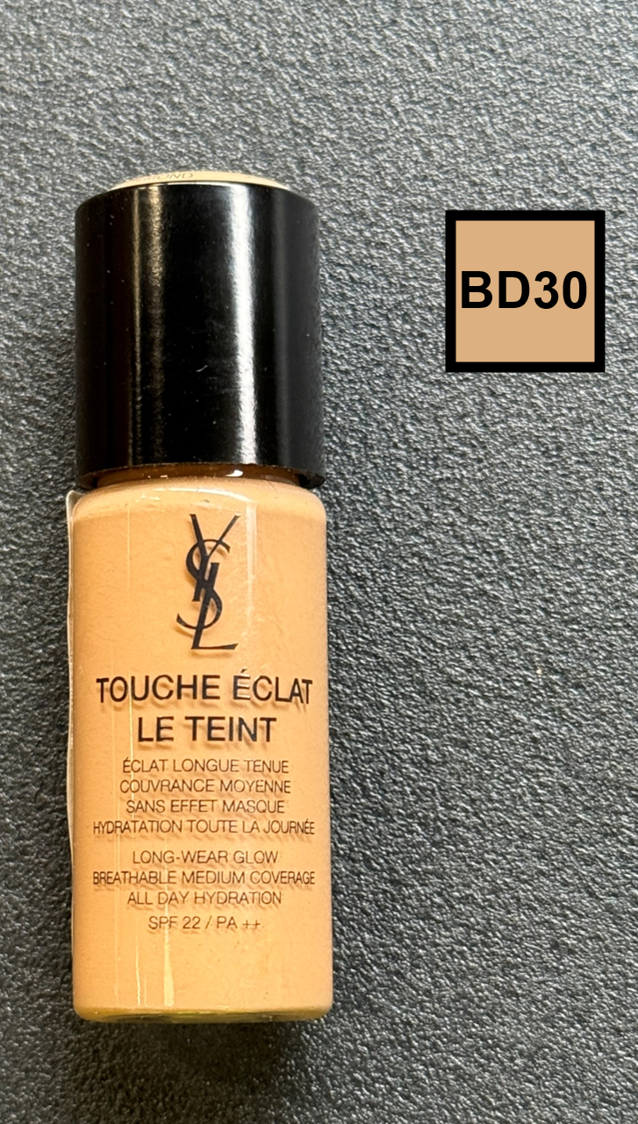 YSL Touche Eclat Teint Long-Wear Glow SPF22/PA++ BD30-Warm Almond 10ml